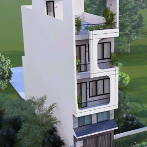 Nhà 3 tầng có sân thượng